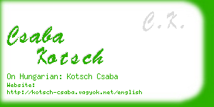 csaba kotsch business card
